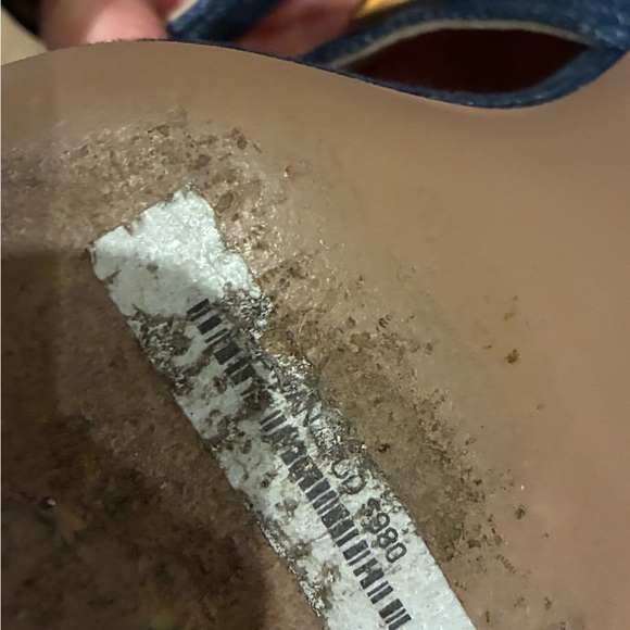 Valentino Blue Denim Heels with Gold Studs - Picture 6 of 6